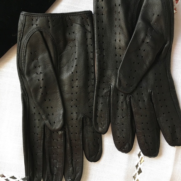 Fratelli Orsini Black Leather Driving Gloves, Size 8 - Picture 3 of 7